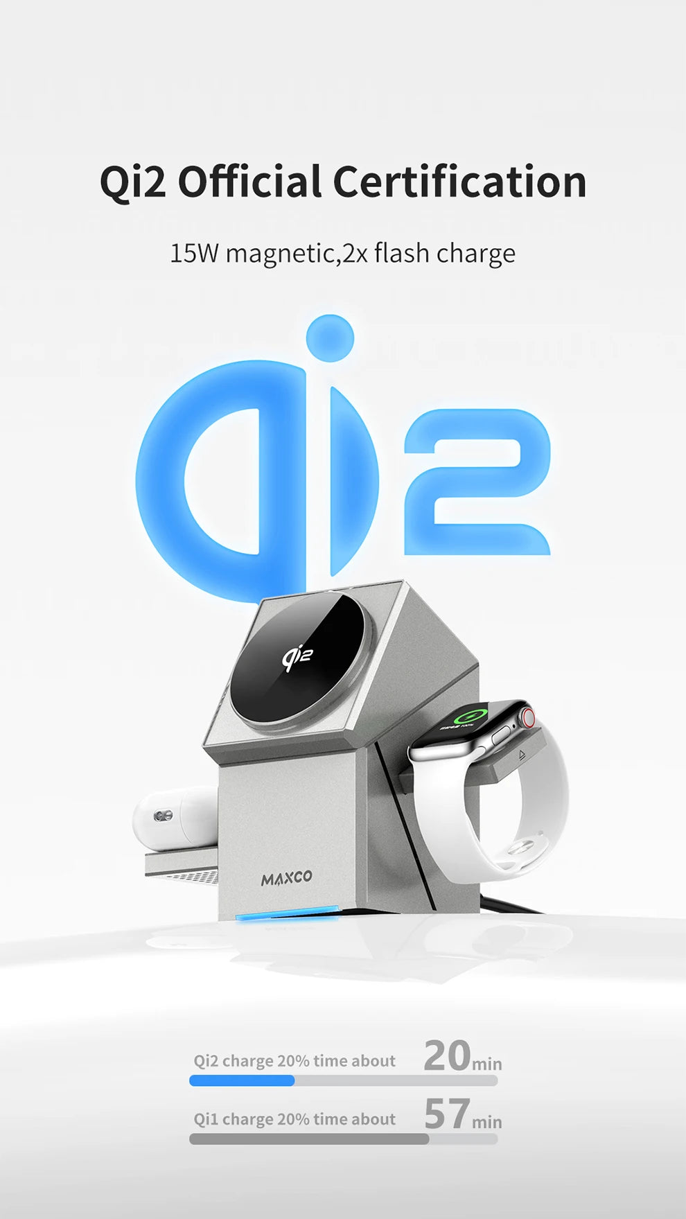 MAXCO Qi2 3-in-1 Charger