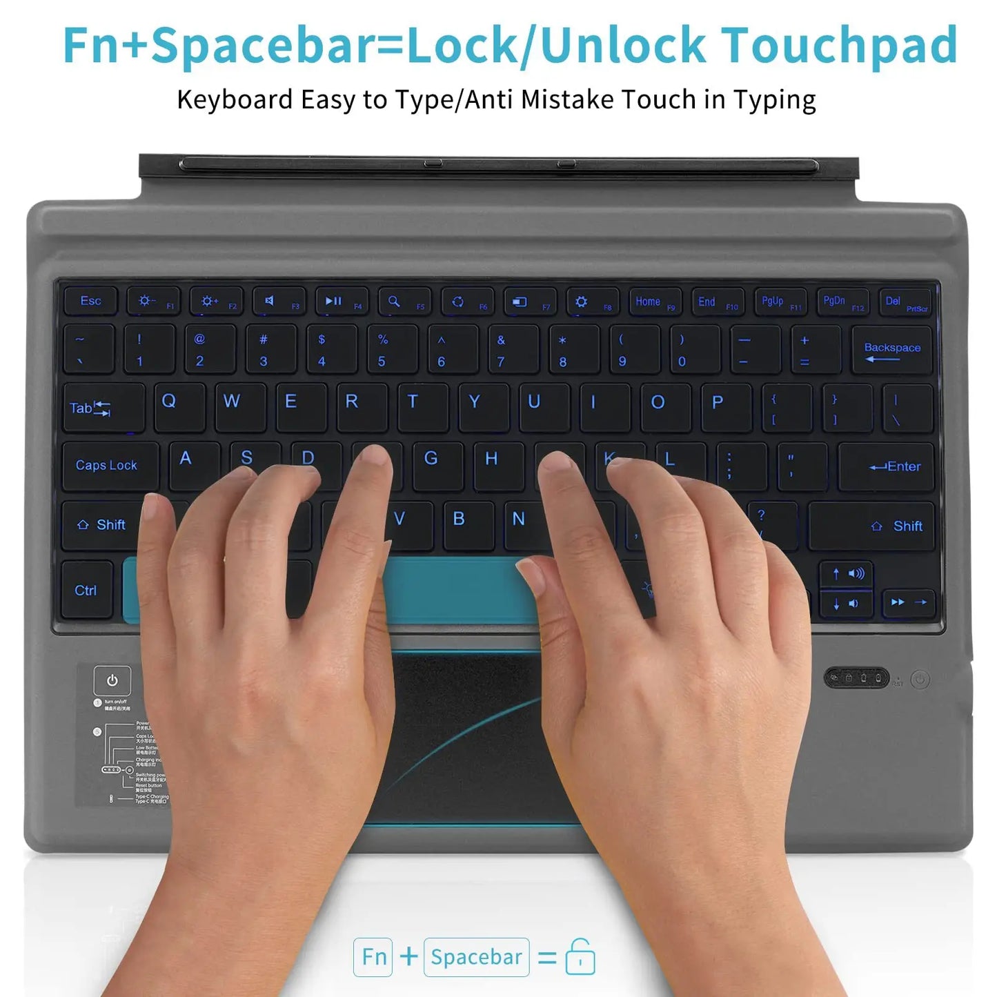 Ultra Slim Wireless Bluetooth Keyboard for Microsoft Surface