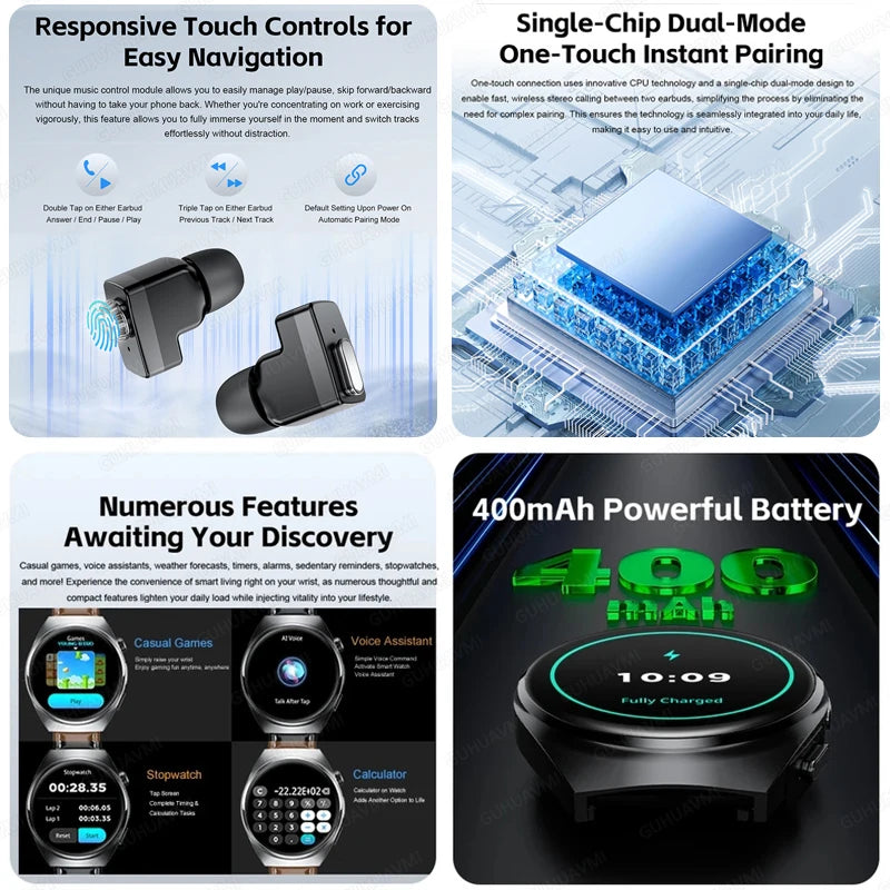 Xiaomi New 2-in-1 Smart Watch with Earbuds