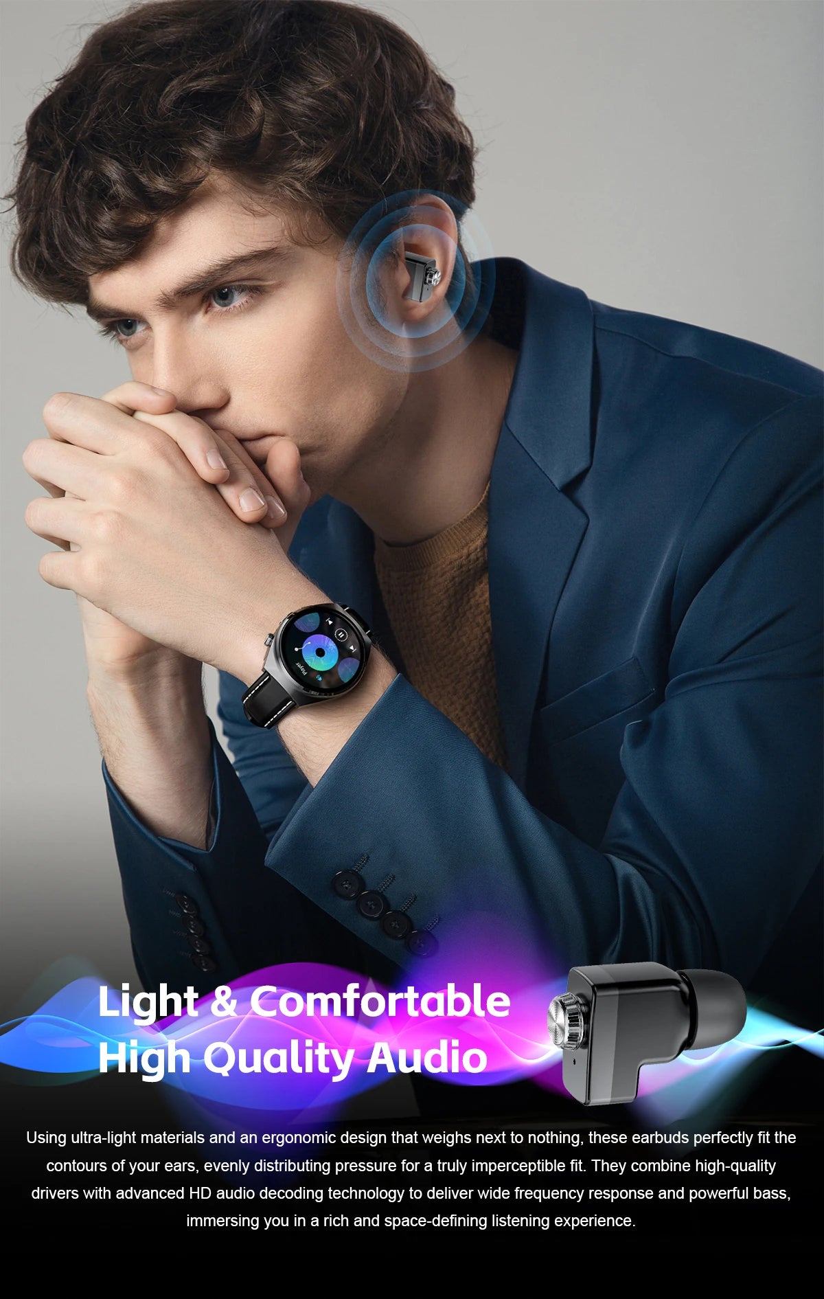 Xiaomi New 2-in-1 Smart Watch with Earbuds