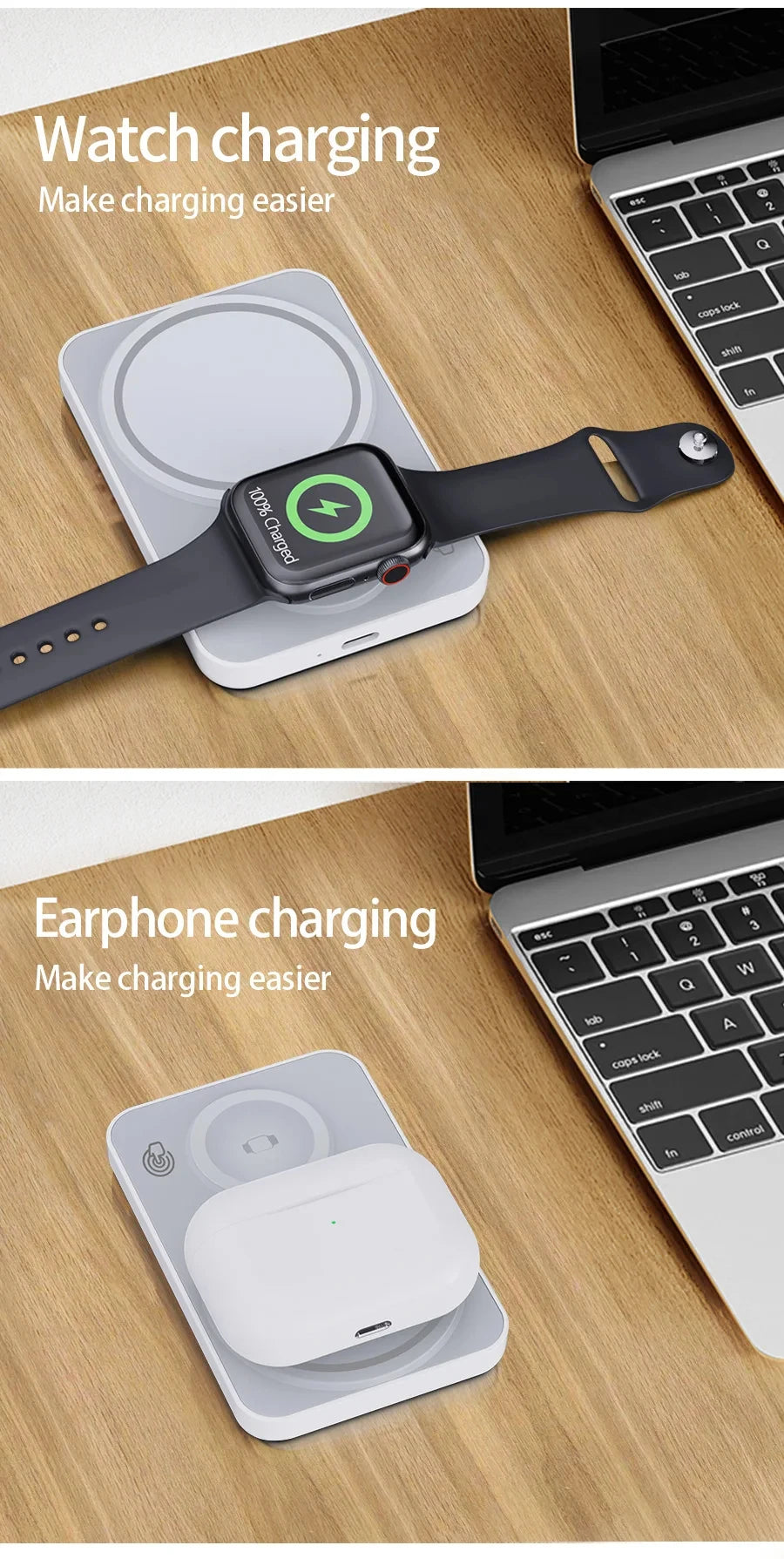 3-in-1 Wireless Magnetic Power Bank