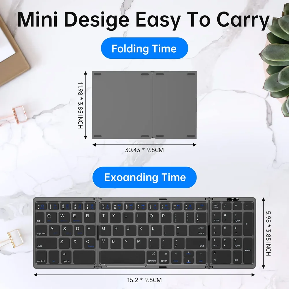 Beyour Folding Bluetooth Keyboard