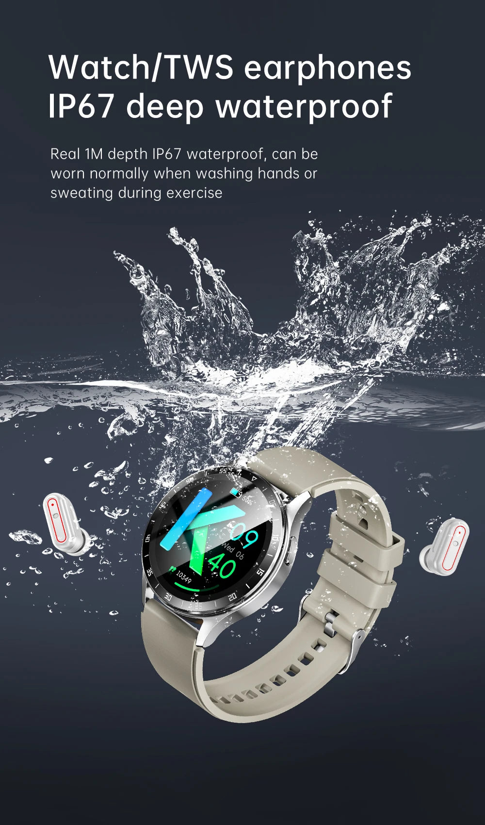 2024 2-in-1 Smartwatch with TWS Bluetooth Earphones