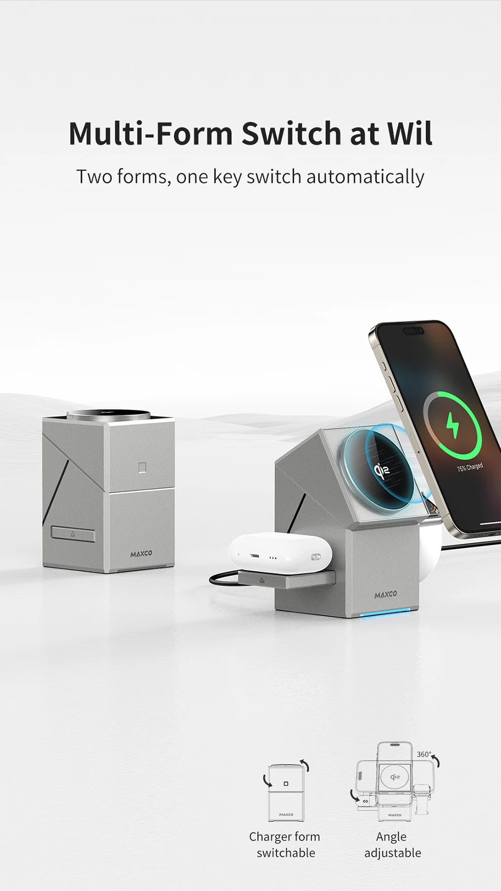 MAXCO Qi2 3-in-1 Charger