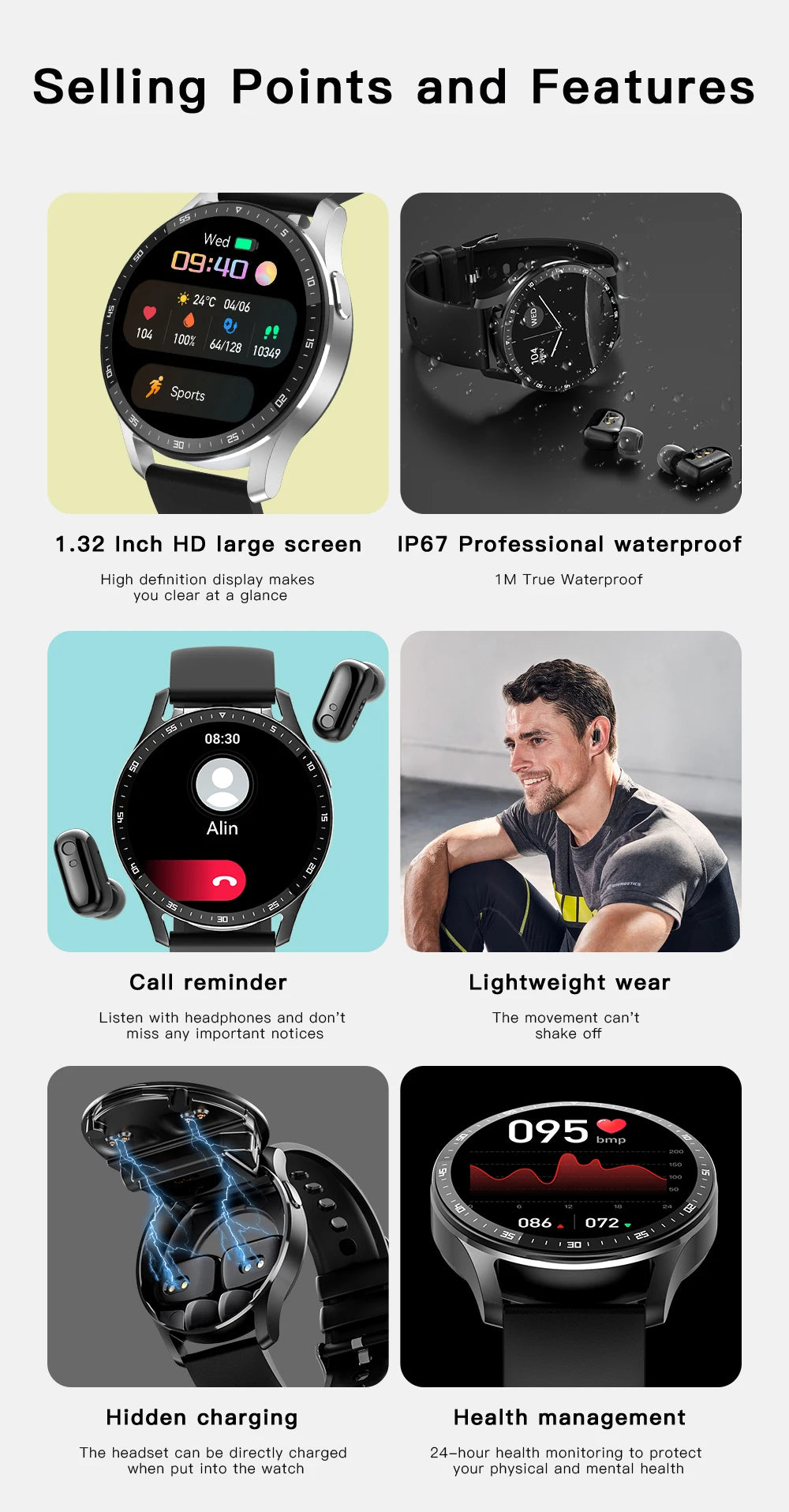 GEJIAN X7 Headset Smart Watch