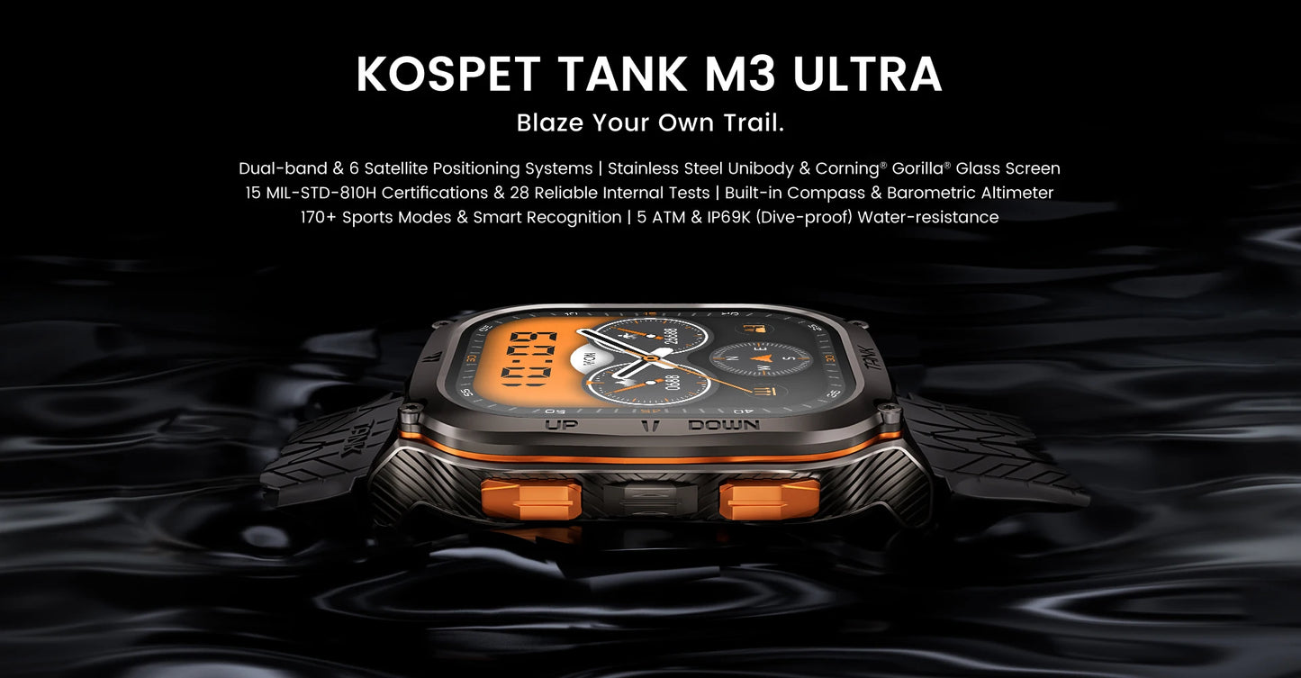 KOSPET TANK M3 Ultra GPS Smart Watch