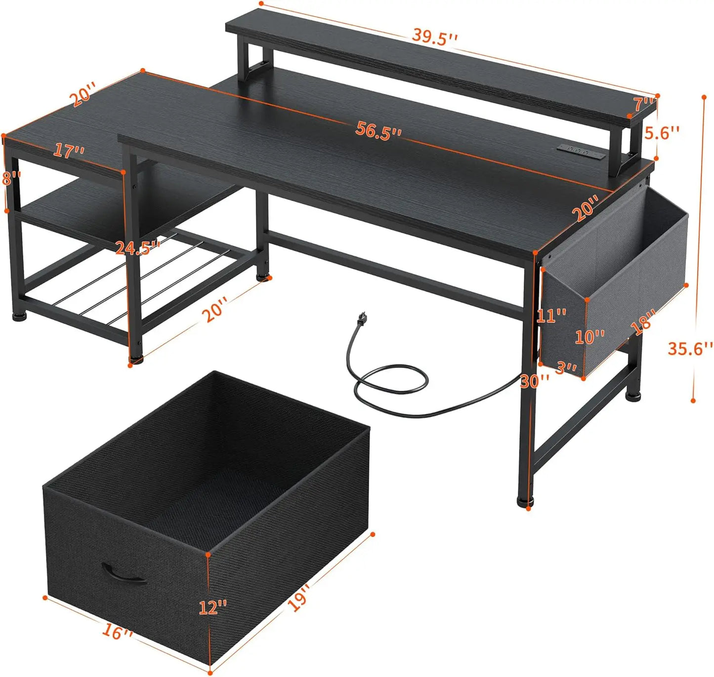 56.5" Computer Desk